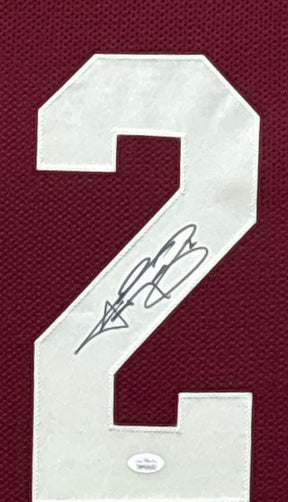 Johnny Manziel Signed Framed Jersey JSA Autographed Texas A&M Stat