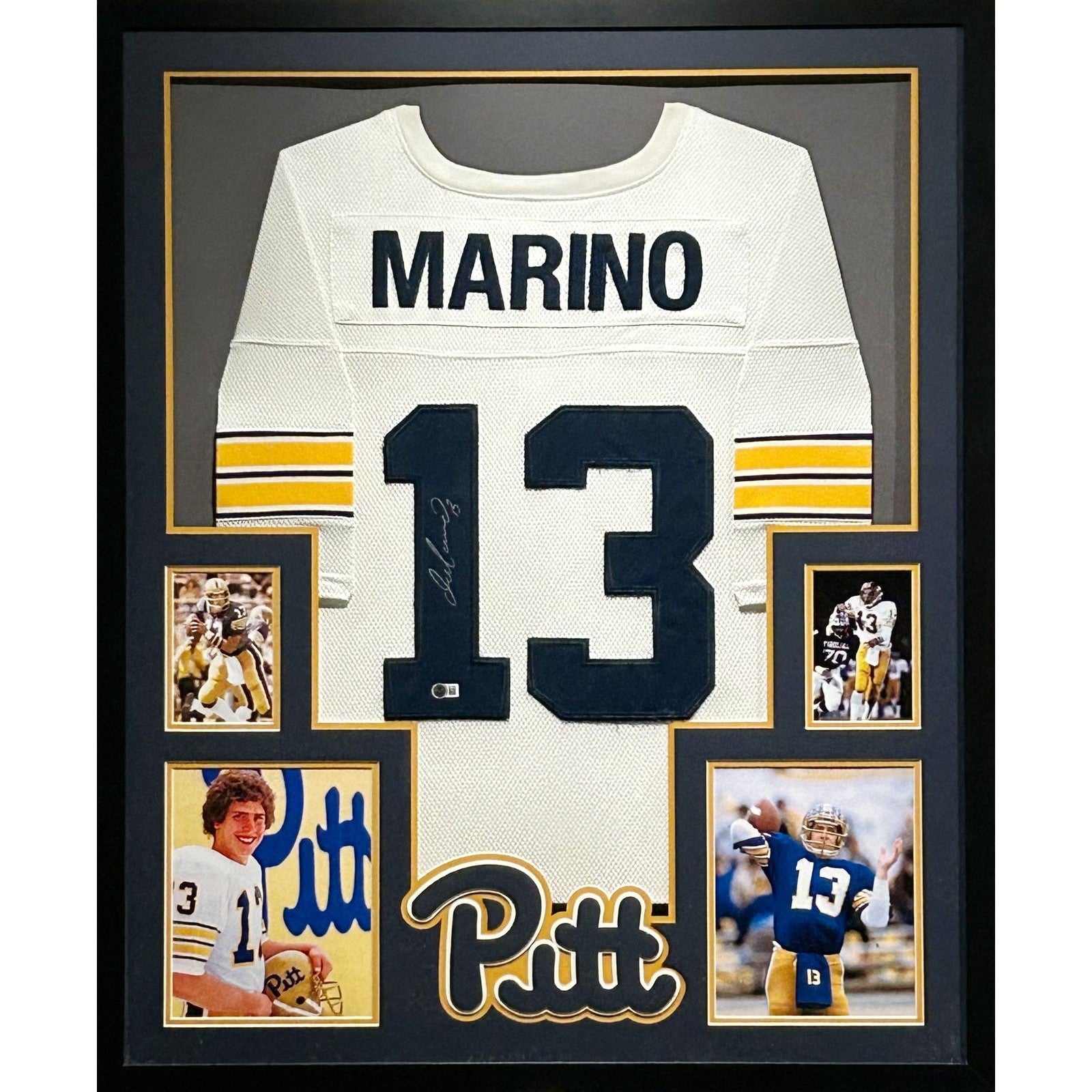 Dan Marino Signed Framed Jersey Beckett Autographed Pitt Panthers Dolphins