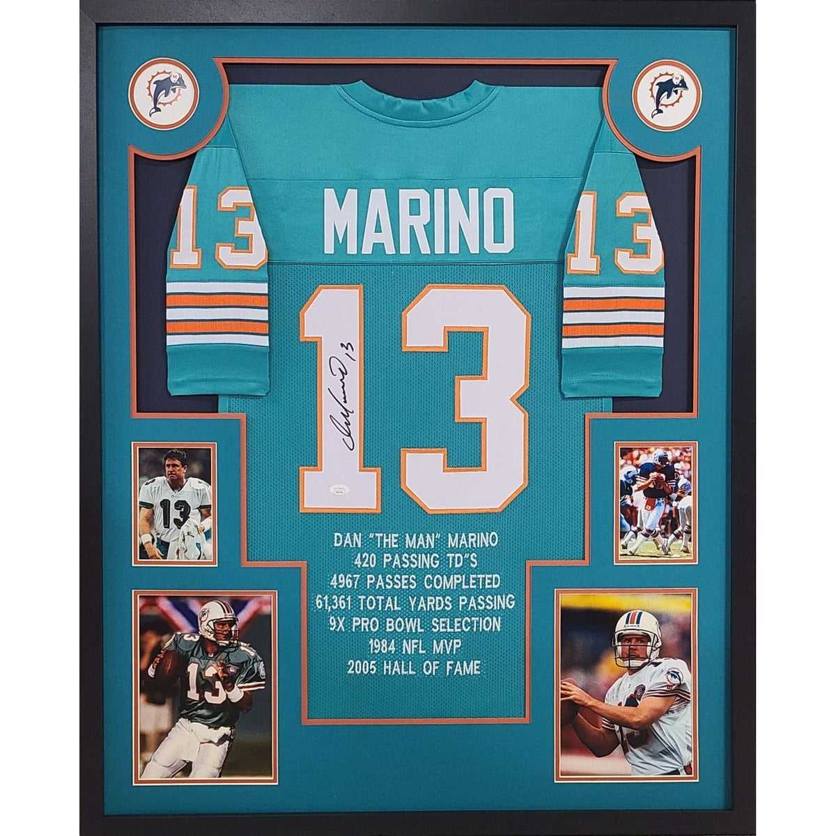 Dan Marino Framed Stat Jersey JSA Autographed Signed Miami Dolphins