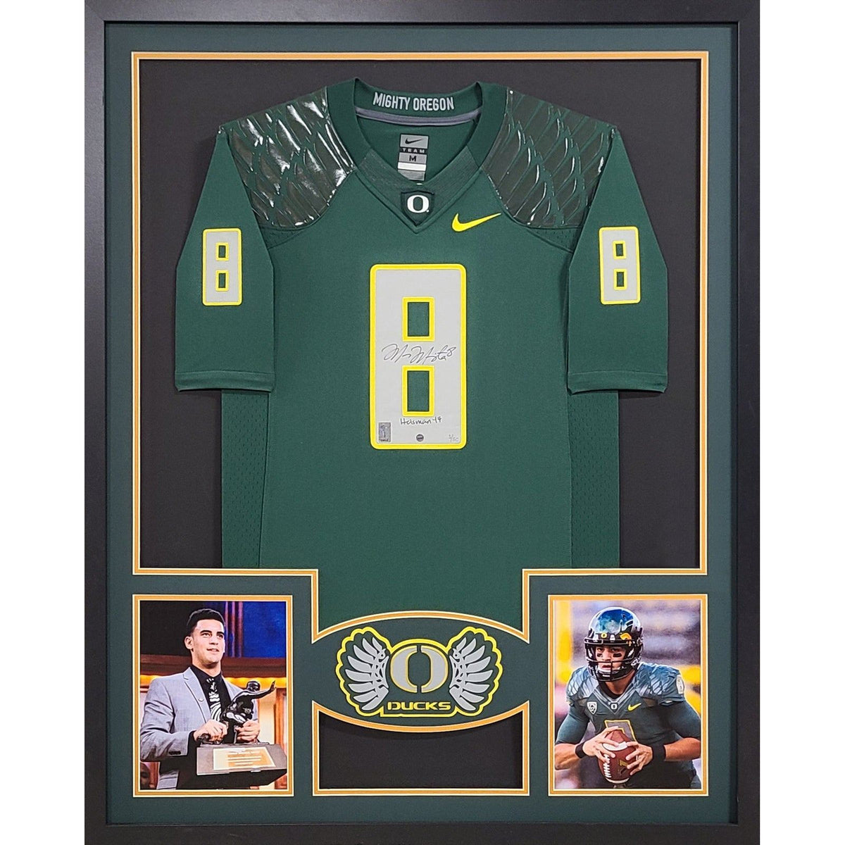 Marcus Mariotta Framed Signed Jersey Steiner Autographed Oregon Heisman