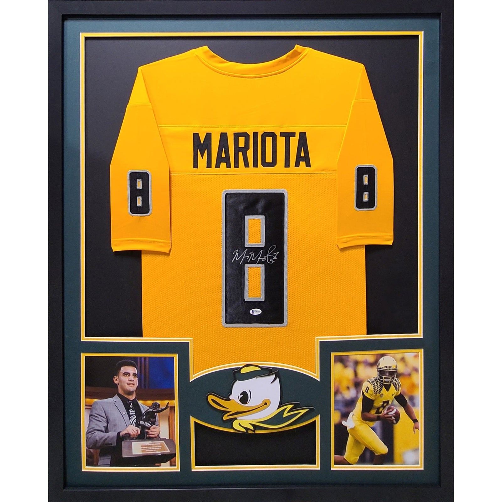 Marcus Mariotta Framed Signed Jersey Beckett Autographed Oregon Ducks