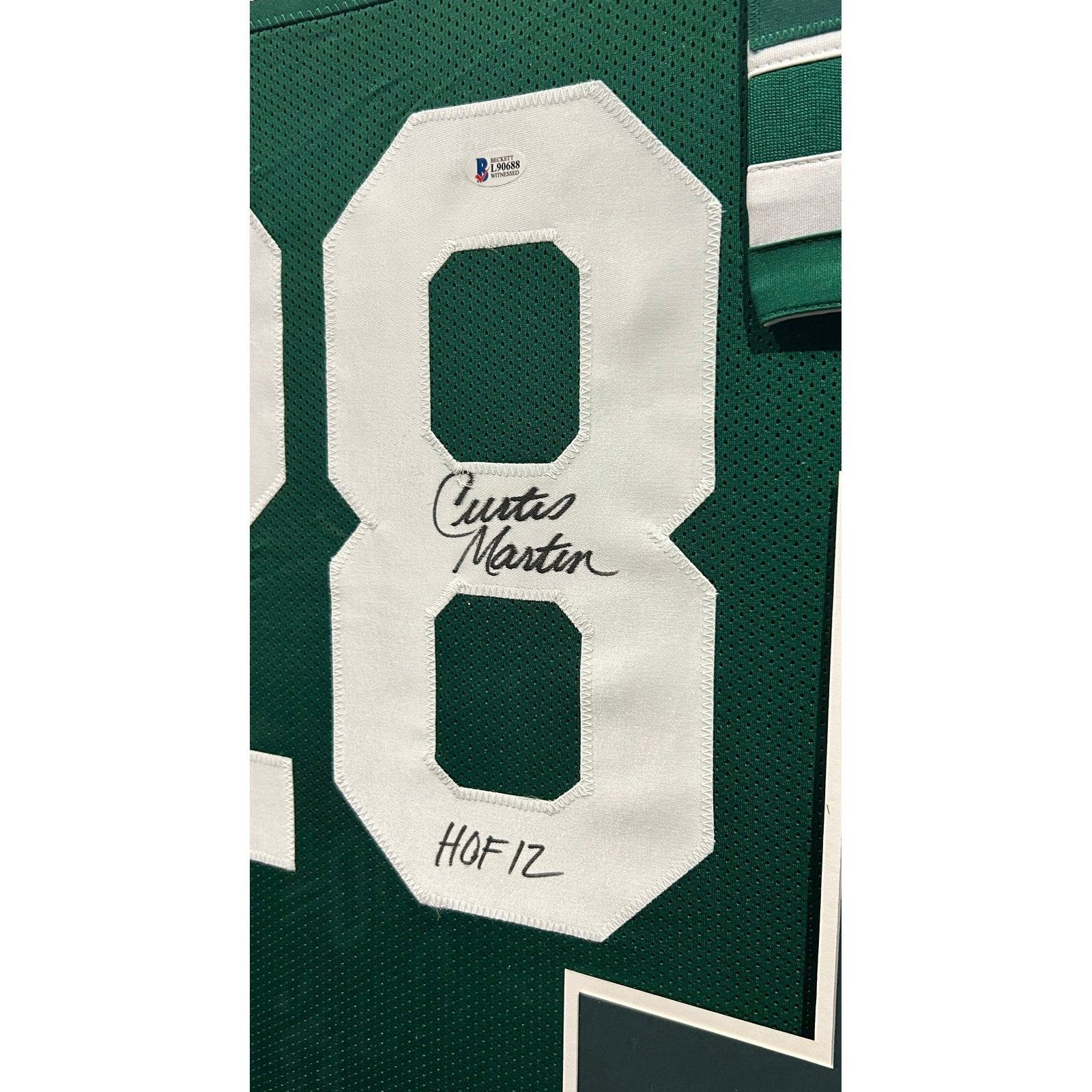 Curtis Martin Framed Jersey Beckett Autographed Signed New York Jets Pitt