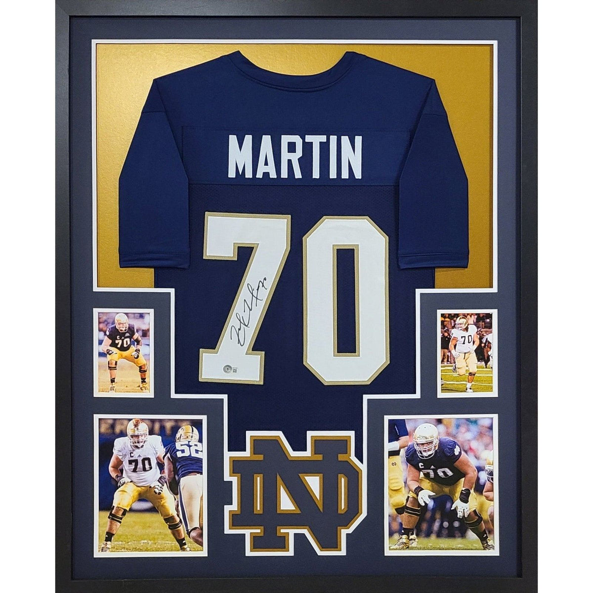 Zack Martin Framed Signed Jersey Beckett Autographed Notre Dame Cowboys