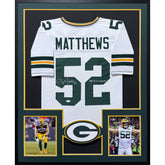 Clay Matthews Framed Signed White Jersey JSA Autographed Packers