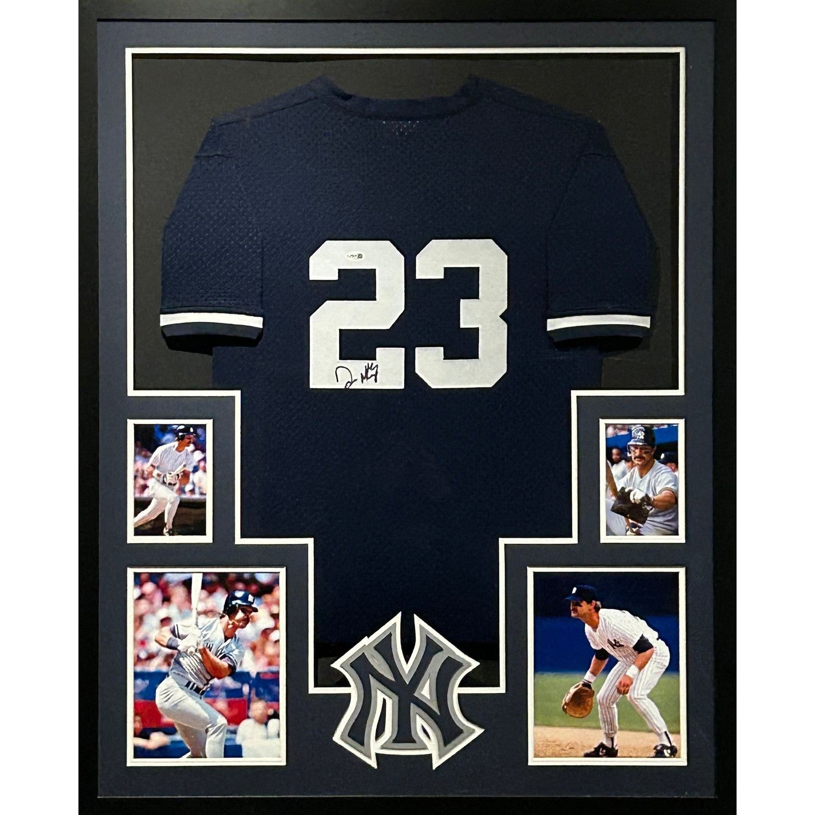 Don Mattingly Framed Navy Jersey JSA Autographed Signed Yankees
