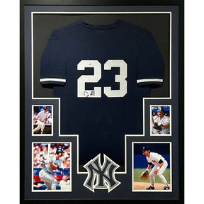 Don Mattingly Framed Navy Jersey JSA Autographed Signed Yankees