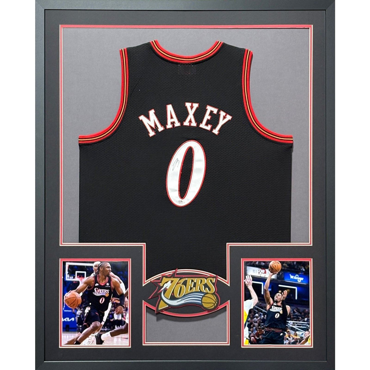 Tyrese Maxey Signed Framed Jersey PSA/DNA Autographed Philadelphia 76ers