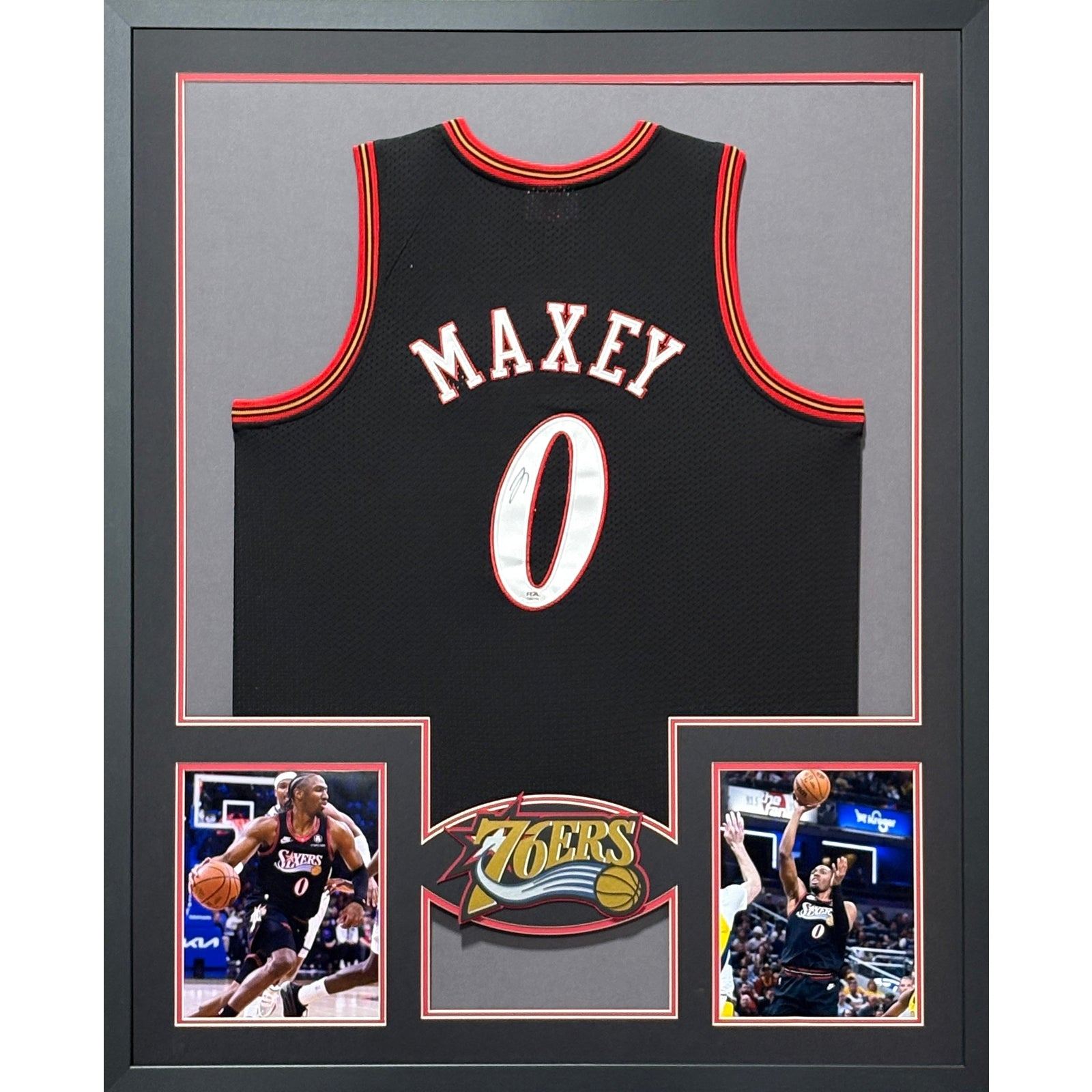 Tyrese Maxey Signed Framed Jersey PSA/DNA Autographed Philadelphia 76ers