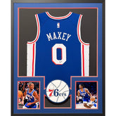 Tyrese Maxey Signed Framed Jersey PSA/DNA Autographed Philadelphia 76ers