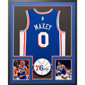 Tyrese Maxey Signed Framed Jersey PSA/DNA Autographed Philadelphia 76ers