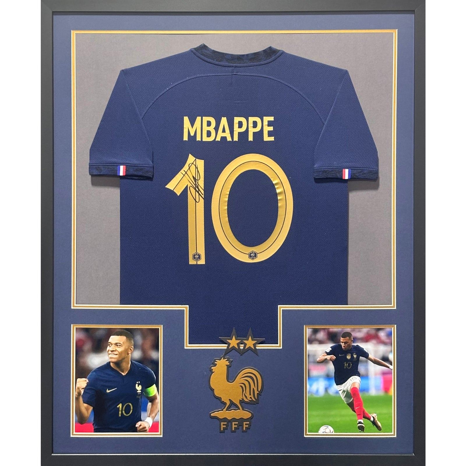 Kylian Mbappe Framed Signed Jersey Autographed France Icons COA