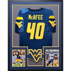 Pat McAfee Signed Framed Jersey JSA Autographed West Virginia WVU