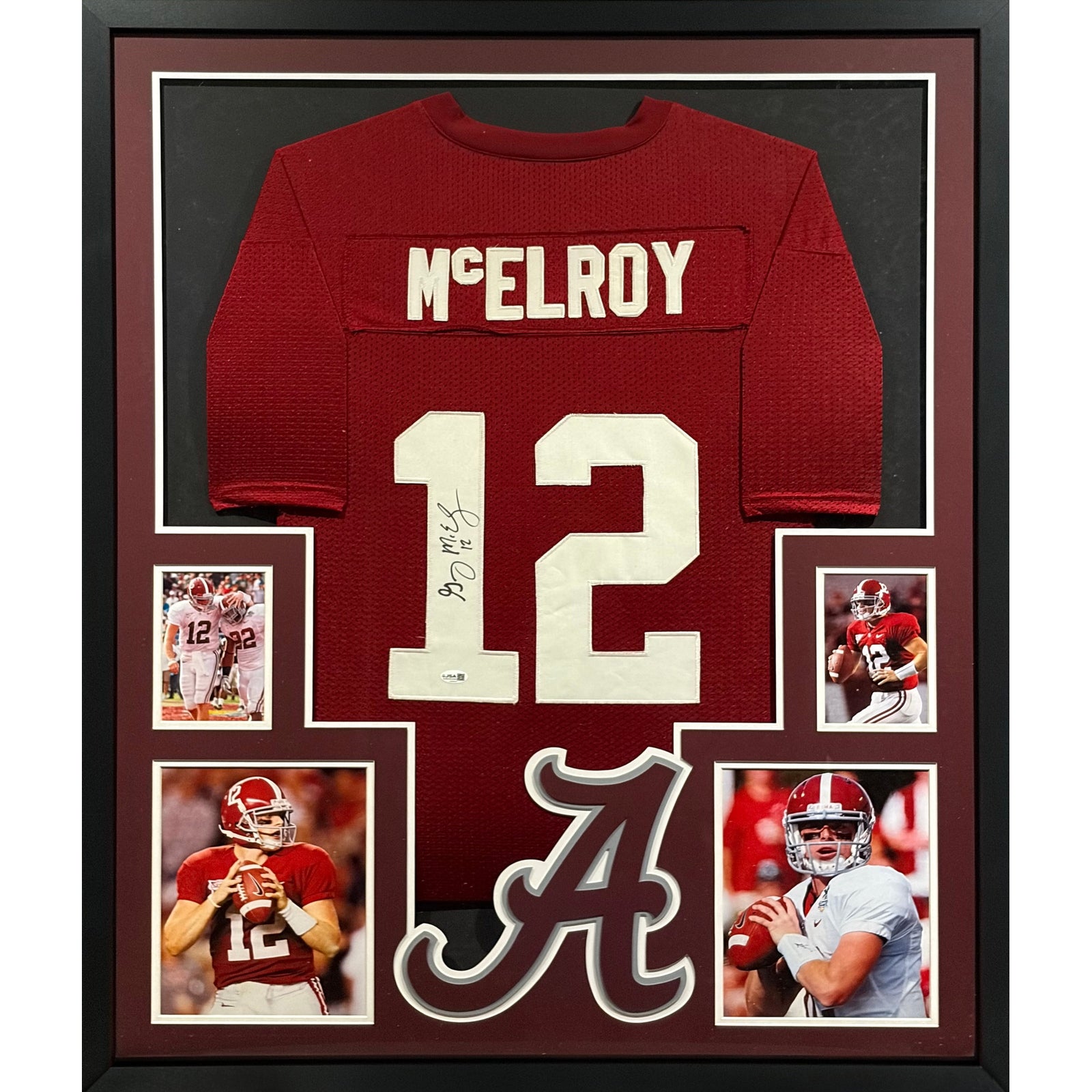 Greg McElroy Signed Framed Jersey JSA COA Autographed Alabama