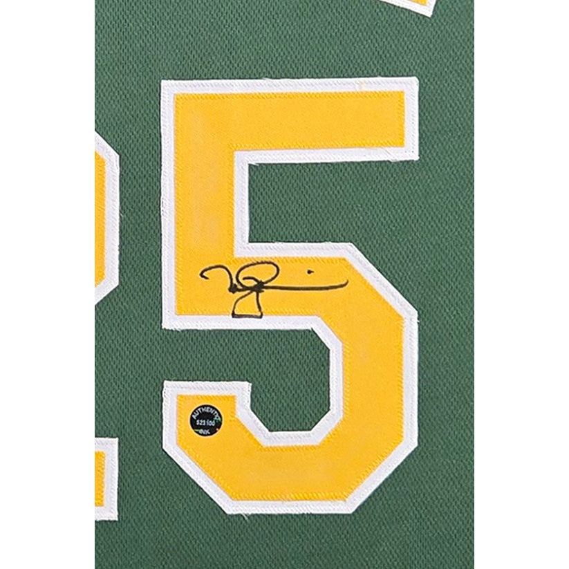 Mark McGwire Signed Framed Green Jersey COA Autographed Athletics
