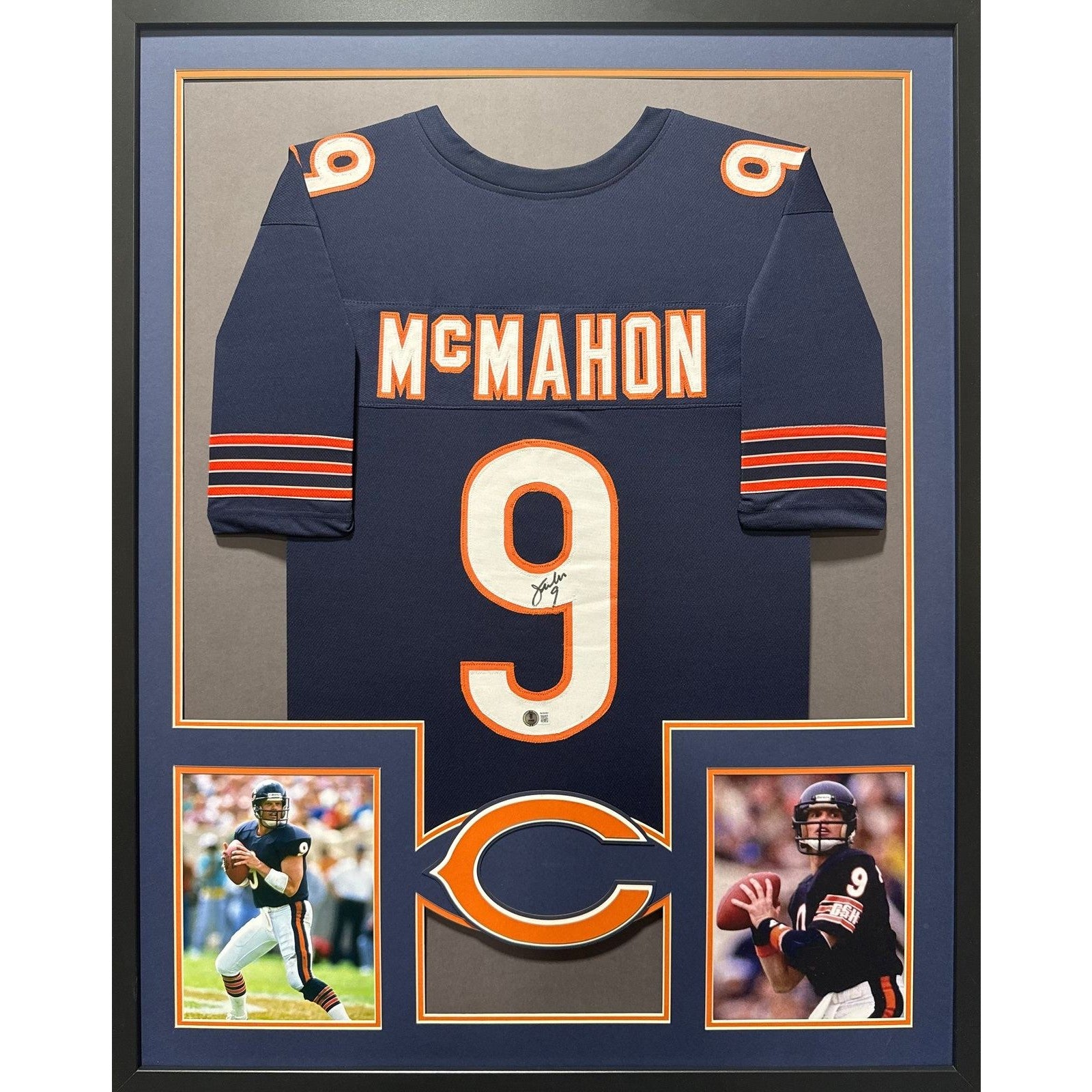 Jim McMahon Framed Signed Jersey Beckett Autographed Chicago Bears