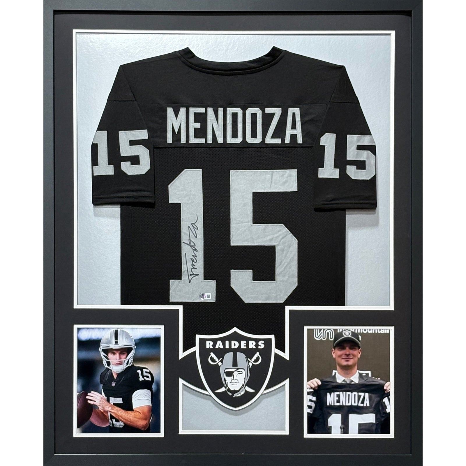 Fernando Mendoza Framed Signed Jersey Beckett Autographed Signed Raiders