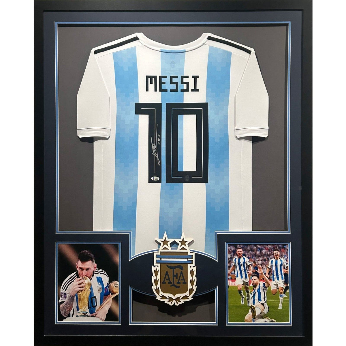 Lionel Messi Framed Argentina Jersey Beckett COA Autographed Signed BAS 2