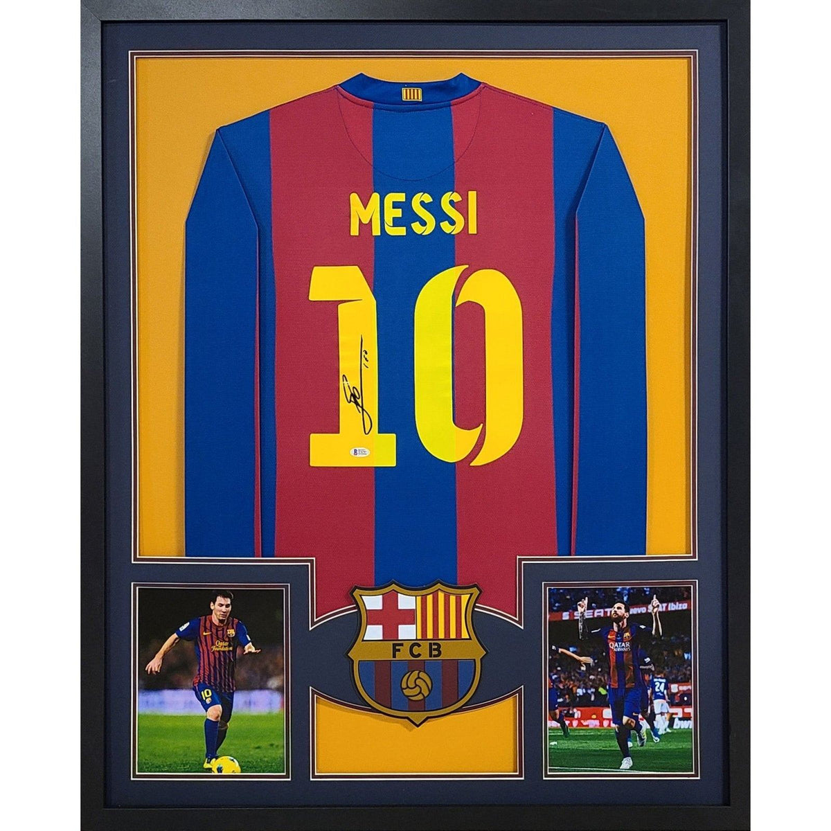 Lionel Messi Framed Barcelona Jersey Beckett COA Autographed Signed BAS