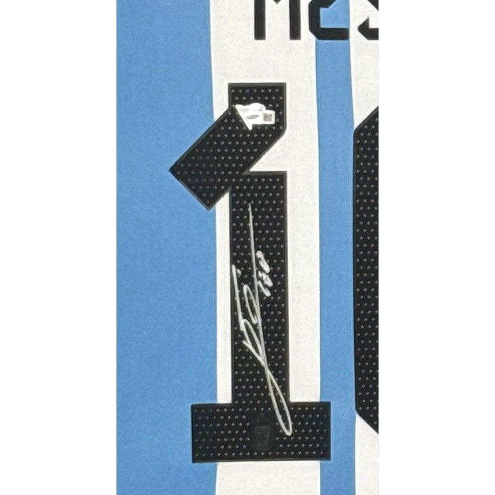 Lionel Messi Framed Argentina Jersey Fanatics COA Autographed Signed