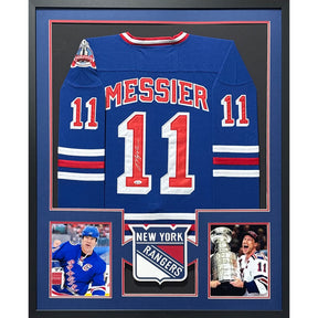 Mark Messier Framed Signed Jersey JSA Autographed New York Rangers Patch