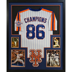 1986 Mets Team Framed Signed Jersey JSA Autographed Mets World Series 10