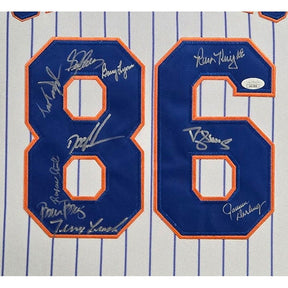1986 Mets Team Framed Signed Jersey JSA Autographed Mets World Series 10