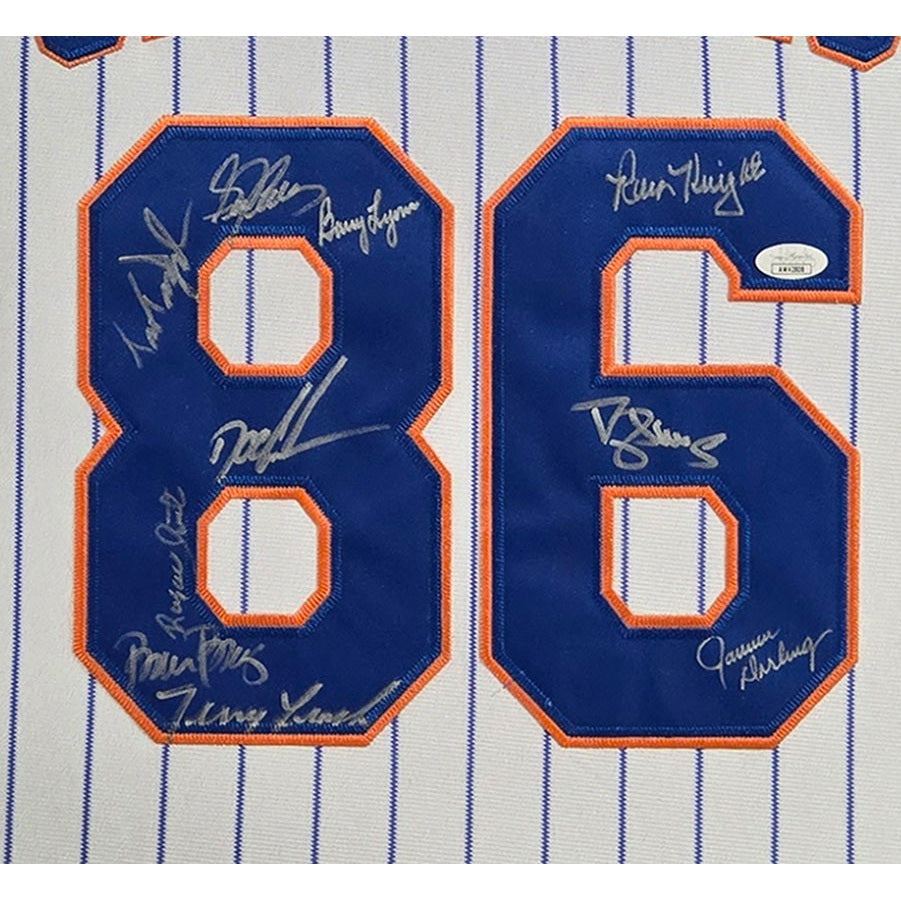 1986 Mets Team Framed Signed Jersey JSA Autographed Mets World Series 10