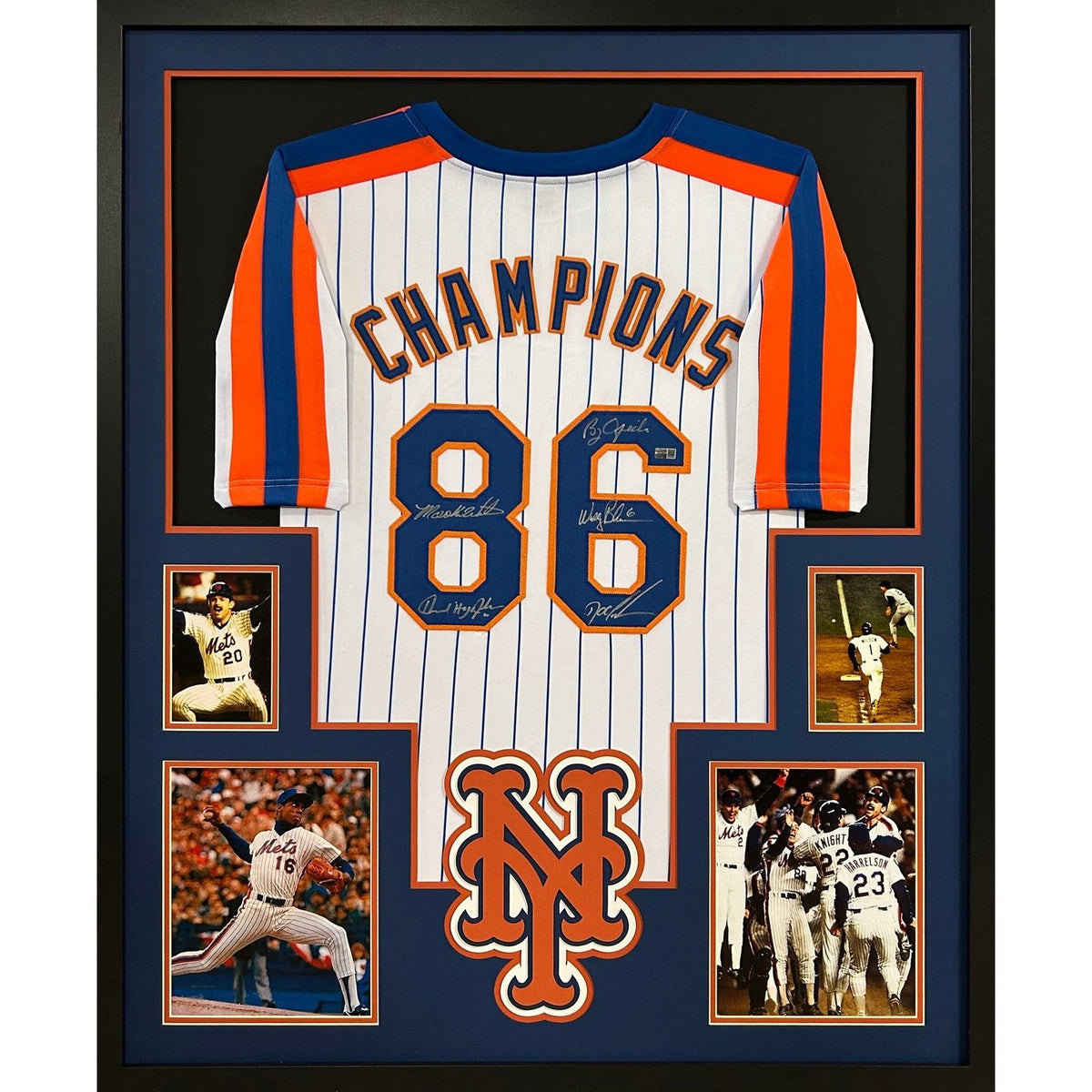 1986 Mets Framed Signed Jersey Steiner COA Autographed World Series