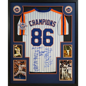 1986 Mets Framed Signed Jersey JSA Autographed New York Signed by 24