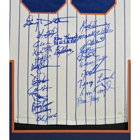 1986 Mets Framed Signed Jersey JSA Autographed New York Signed by 24