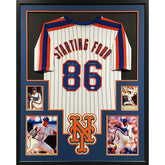 1986 Mets Starting 4 Framed Signed Jersey JSA Autographed Mets World Series