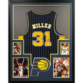 Reggie Miller Framed Signed Indiana Pacers Jersey Beckett Autographed