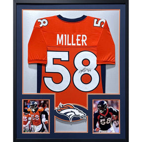 Von Miller Framed Orange Jersey Beckett Autographed Signed Denver Broncos