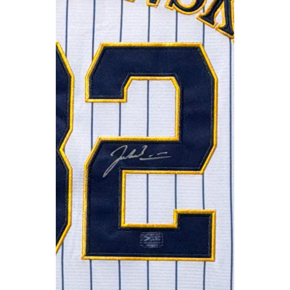 Jacob Misiorowski Framed Signed Pinstripe Jersey PROVA COA Autographed Brewers
