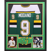 Mike Modano Framed Signed Jersey COA Autographed Minnesota North Stars