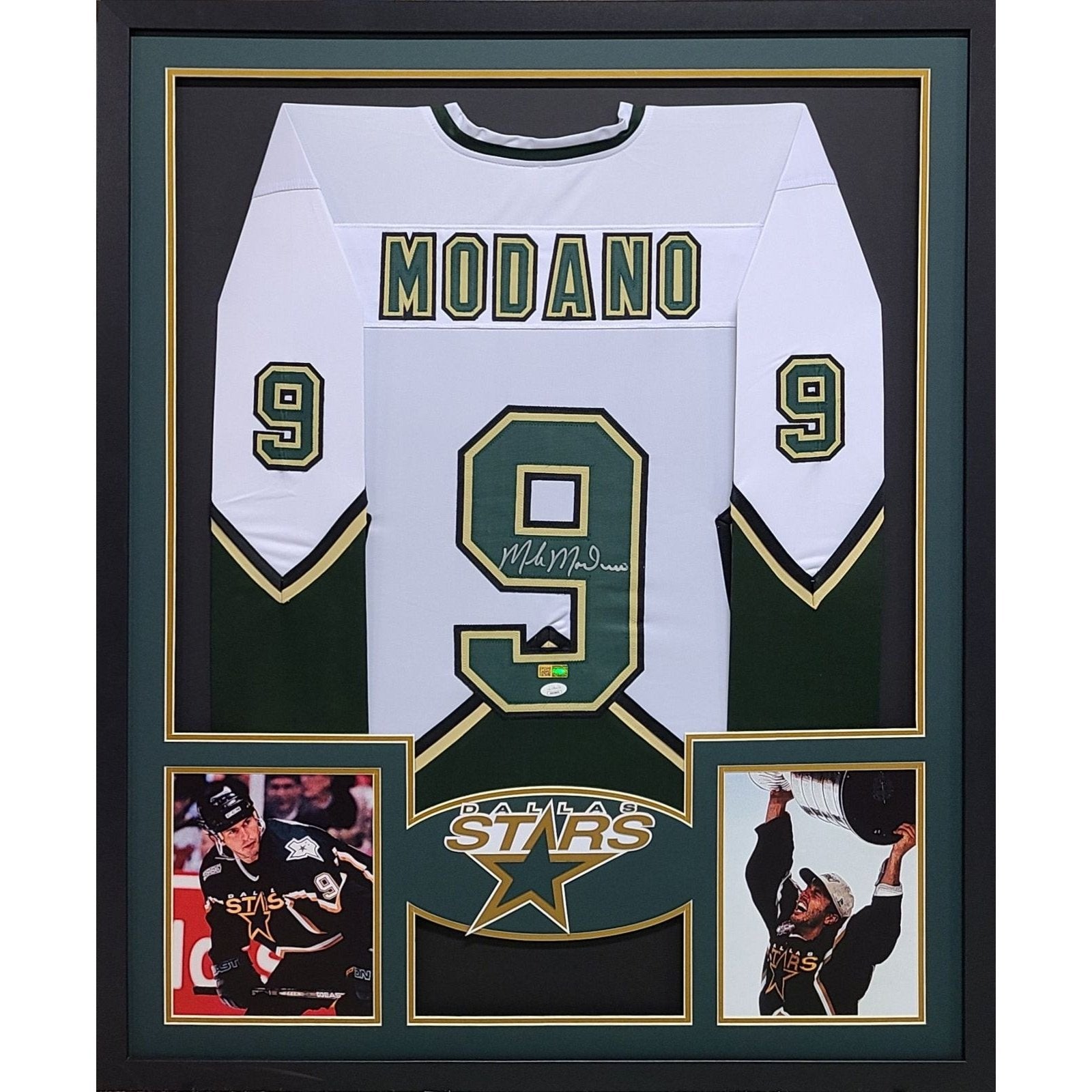 Mike Modano Framed Signed Jersey JSA COA Autographed Dallas North Stars