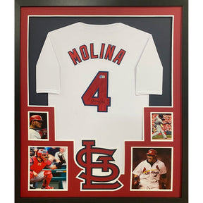 Yadier Molina Framed Signed Jersey Beckett Autographed St. Louis Cardinals