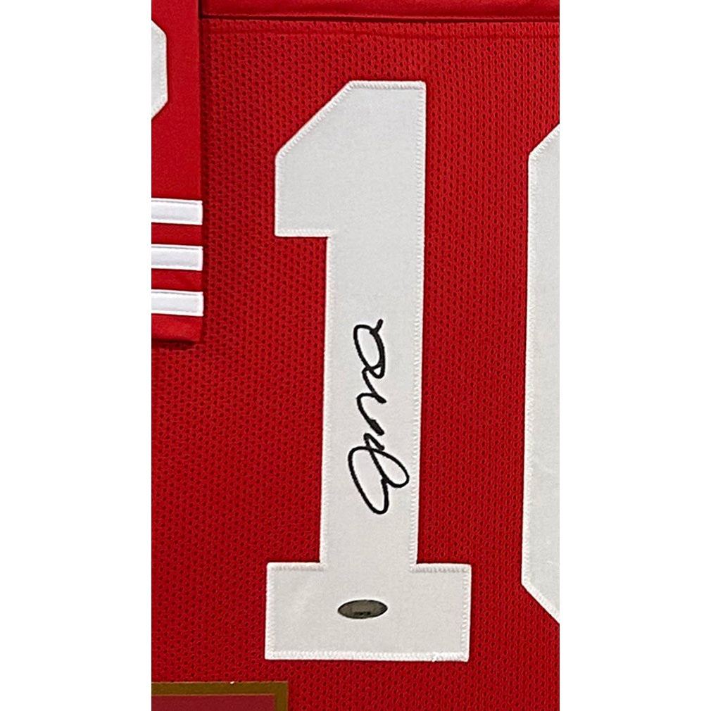 Joe Montana Framed Stat Red Jersey Tristar Autographed Signed San Fran 49ers