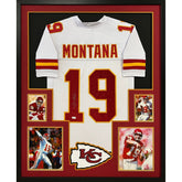 Joe Montana Framed White Jersey JSA Autographed Signed Kansas City Chiefs