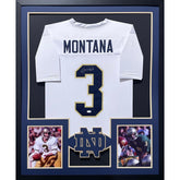 Joe Montana Framed Signed White  Jersey JSA Autographed Notre Dame BN