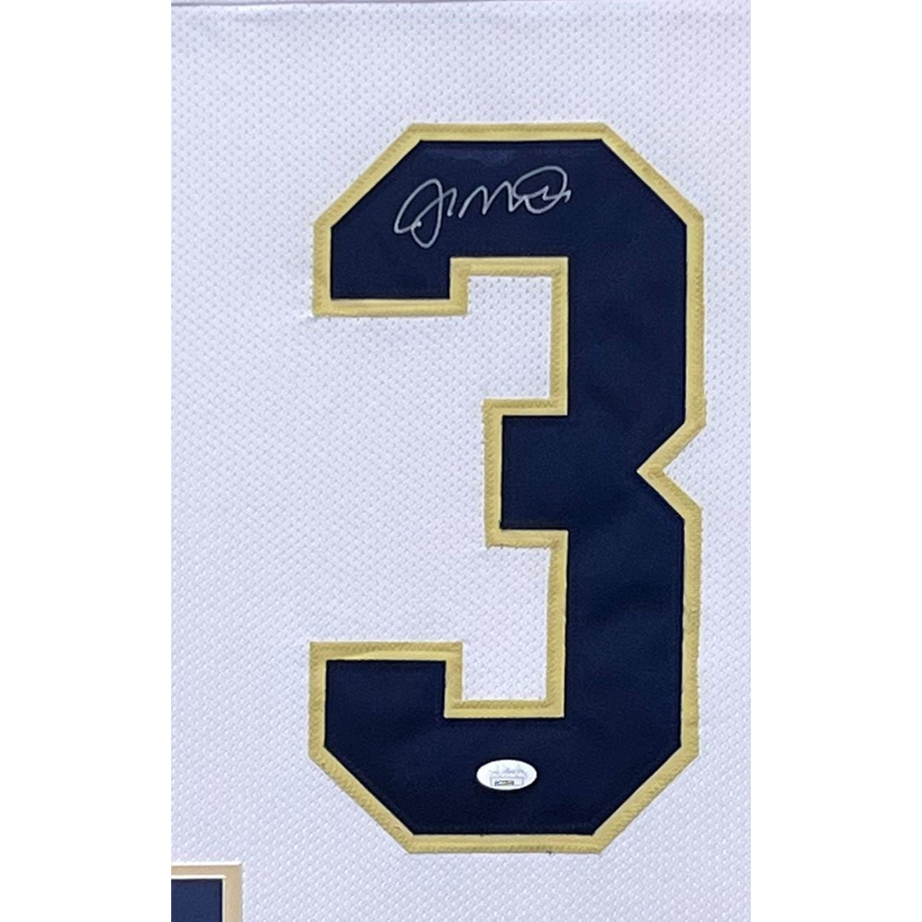 Joe Montana Framed Signed White  Jersey JSA Autographed Notre Dame BN