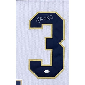 Joe Montana Framed Signed White  Jersey JSA Autographed Notre Dame BN