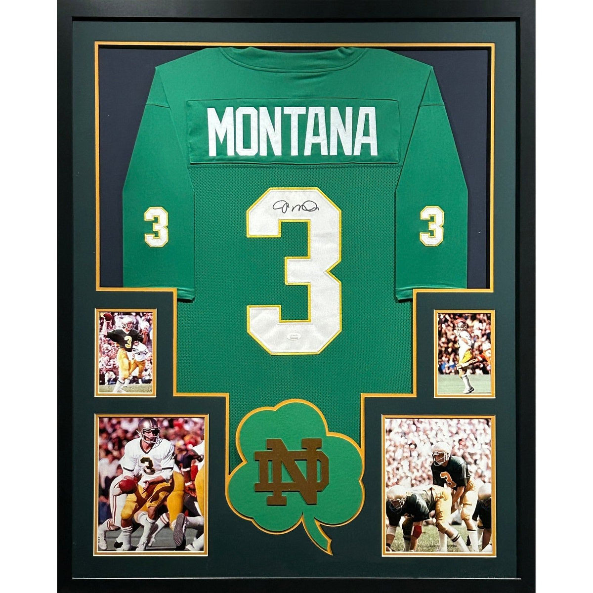 Joe Montana Framed Signed Jersey JSA COA Autographed Notre Dame
