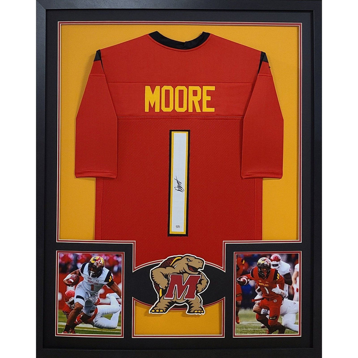 DJ Moore Signed Framed Jersey PSA/DNA Autographed Maryland D.J.