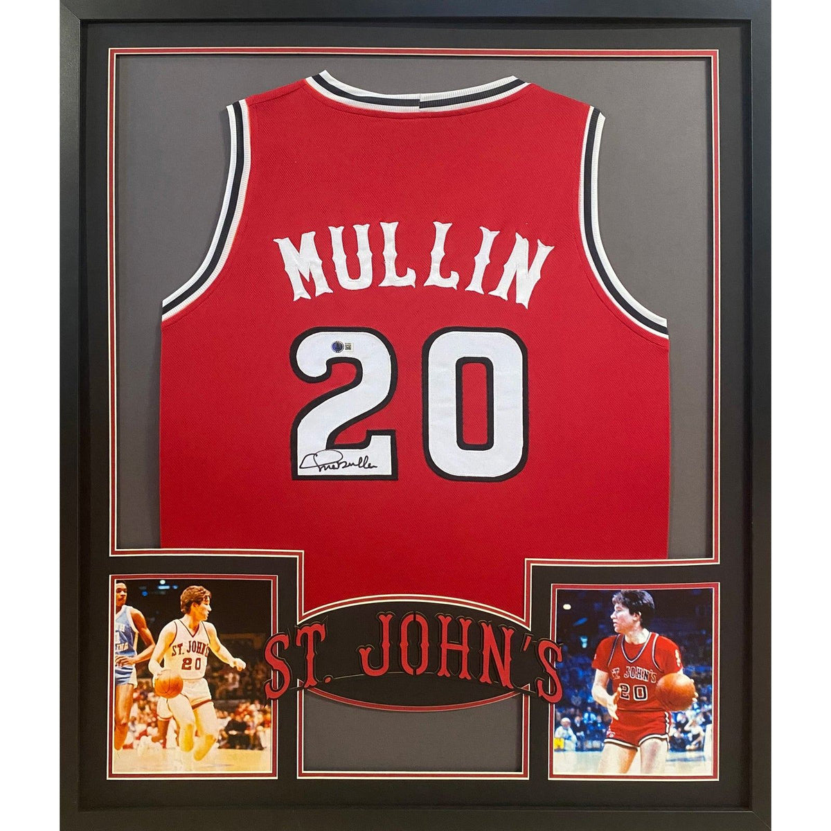 Chris Mullin Framed Signed White Jersey Beckett Autographed St Johns