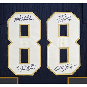 Notre Dame Championship Framed Signed Jersey JSA Autographed Zorich Rice