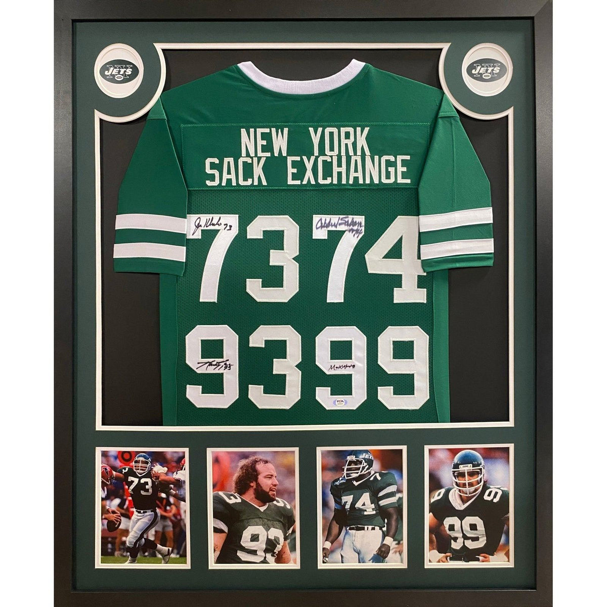 New York Jets Sack Exchange Framed Signed Jersey PSA/DNA Autographed Klecko