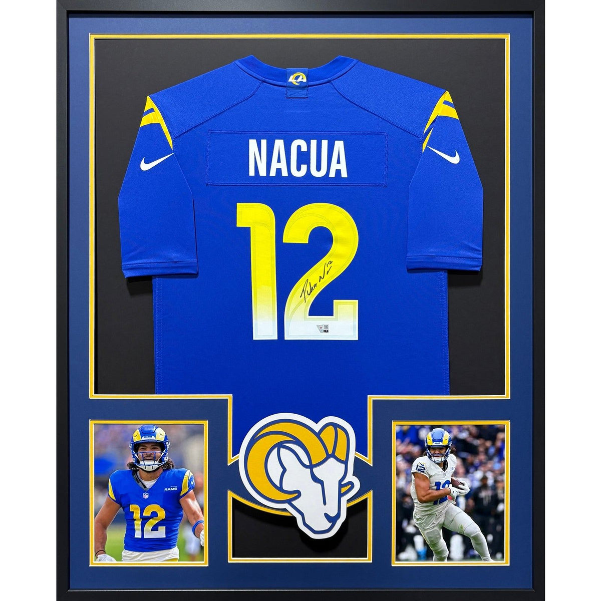 Puka Nacua Framed Signed Jersey Fanatics Autographed Los Angeles Rams 12