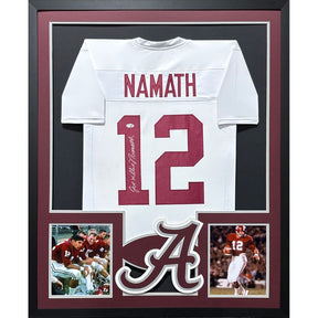 Joe Namath Framed Alabama Signed White Jersey Beckett Autographed
