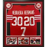 Nebraska Heisman Framed Signed Jersey READ JSA Signed Crouch Rozier Rodgers